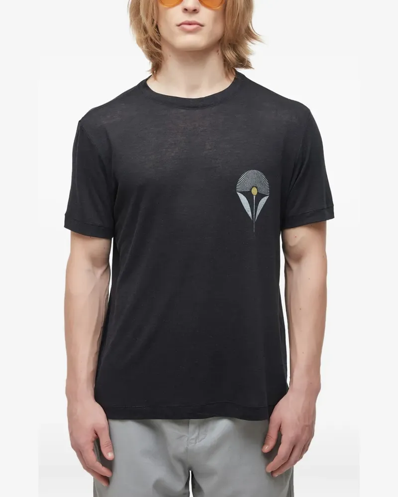 Osklen T-Shirt mit Blumen-Print - Schwarz Schwarz