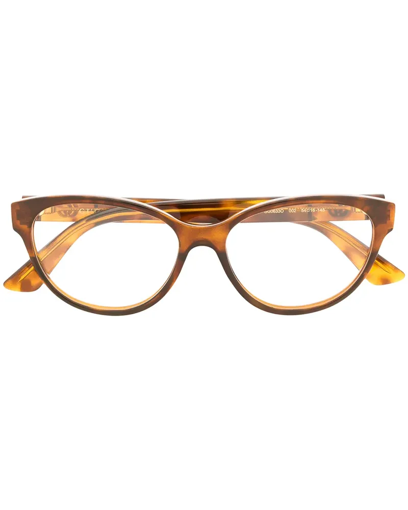 Gucci Cat-Eye-Brille in Schildpattoptik - Braun Braun