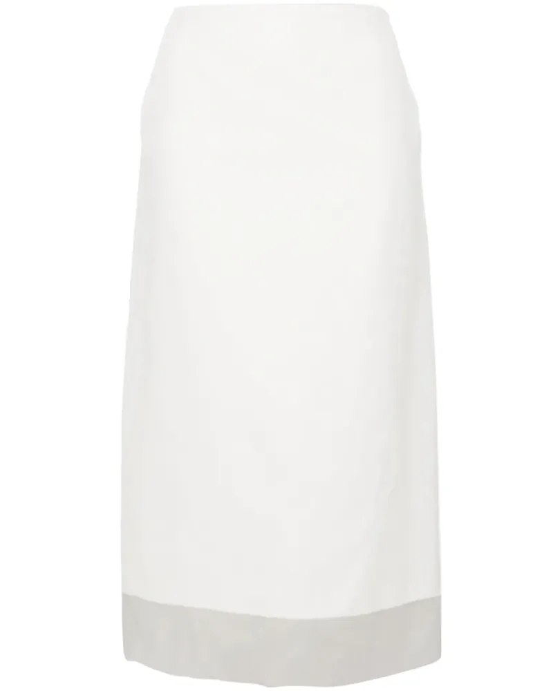 SPORTMAX Bleistiftrock im Layering-Look - Weiß Weiß