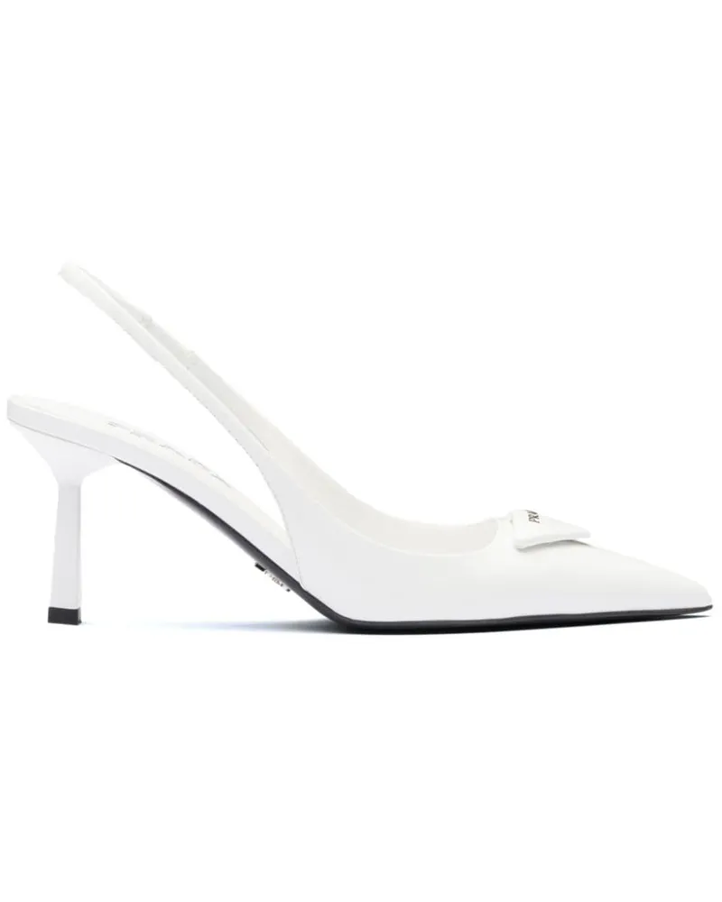 Prada Slingback-Pumps mit Logo 75mm Weiß