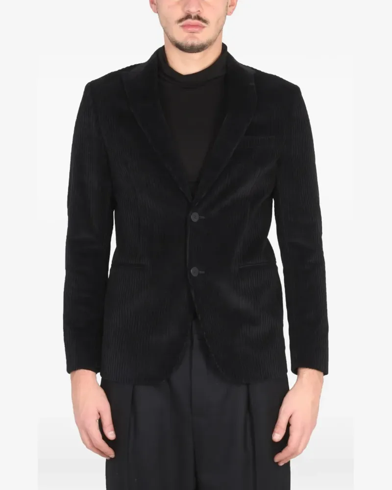 Tonello single-breasted corduroy blazer - Schwarz Schwarz