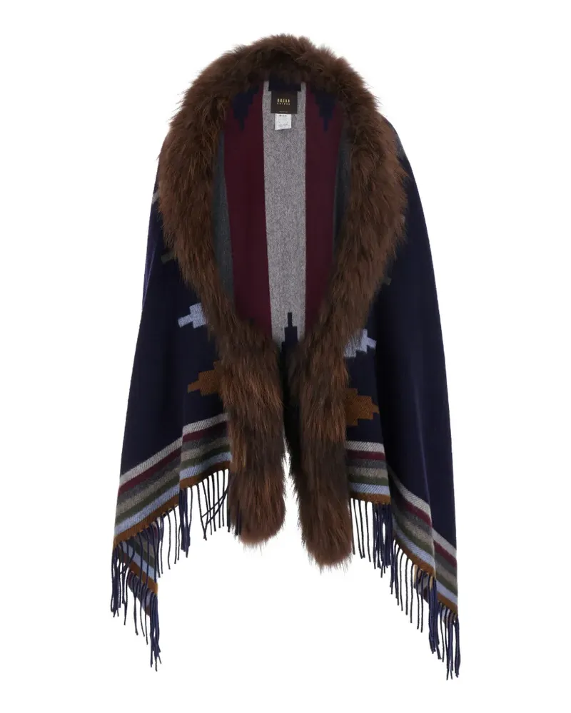 Bazar Deluxe Cape mit geometrischem Muster - Blau Blau