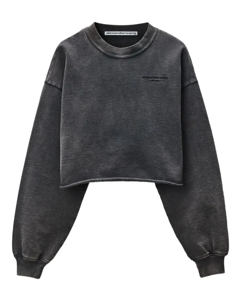 Alexander Wang Cropped-Sweatshirt mit Logo - Grau Grau