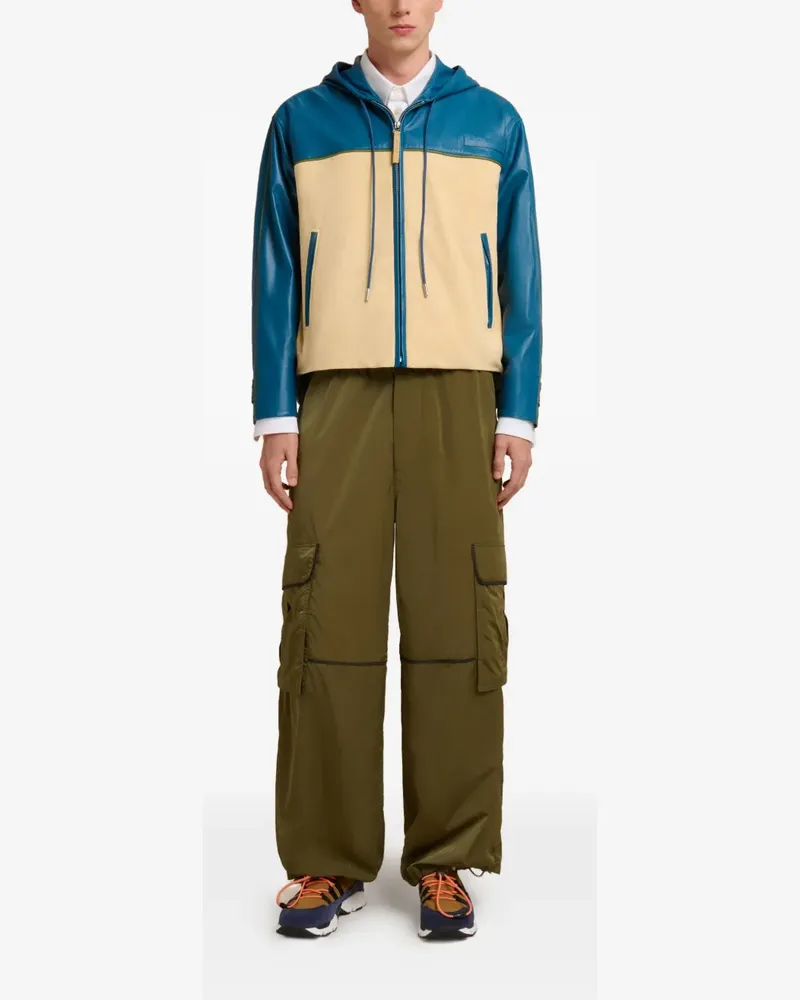 Marni hooded leather jacket - Blau Blau