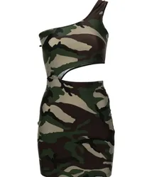 VETEMENTS Cout-Out-Minikleid mit Camouflage-Print Grün