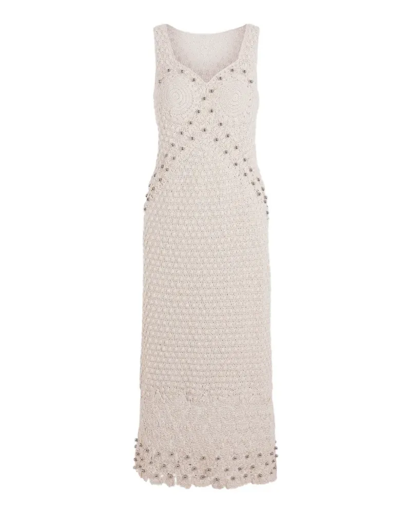 Paco Rabanne Gehäkeltes Midikleid in Ecru - Nude Nude