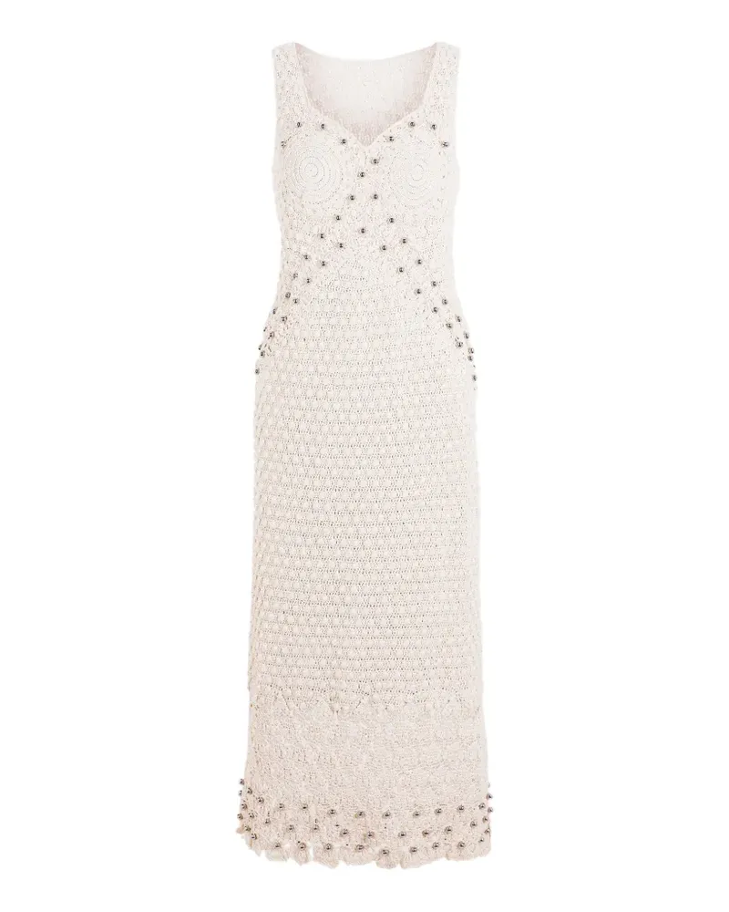 Paco Rabanne Gehäkeltes Midikleid in Ecru - Nude Nude