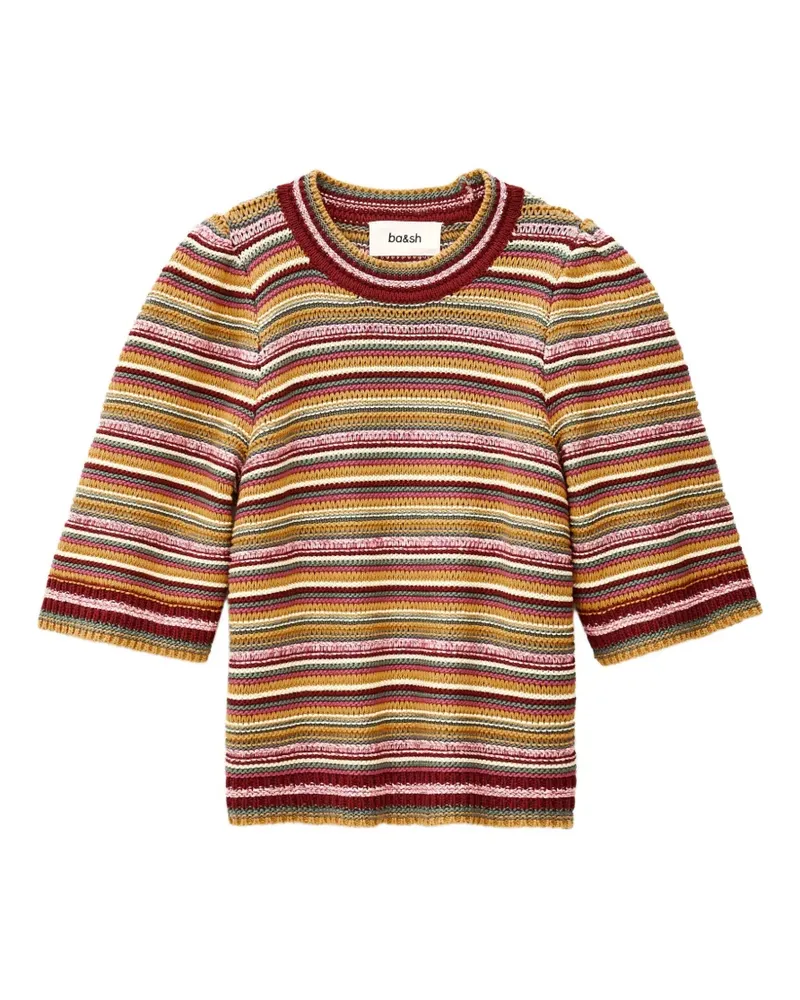 ba&sh Farfaela striped knitted T-shirt - Rot Rot