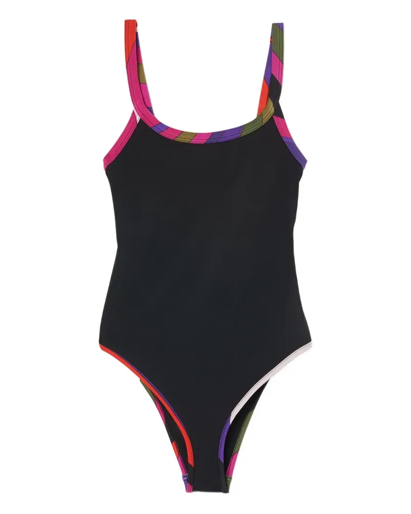 Emilio Pucci Badeanzug mit Kontrastborten - Schwarz Schwarz