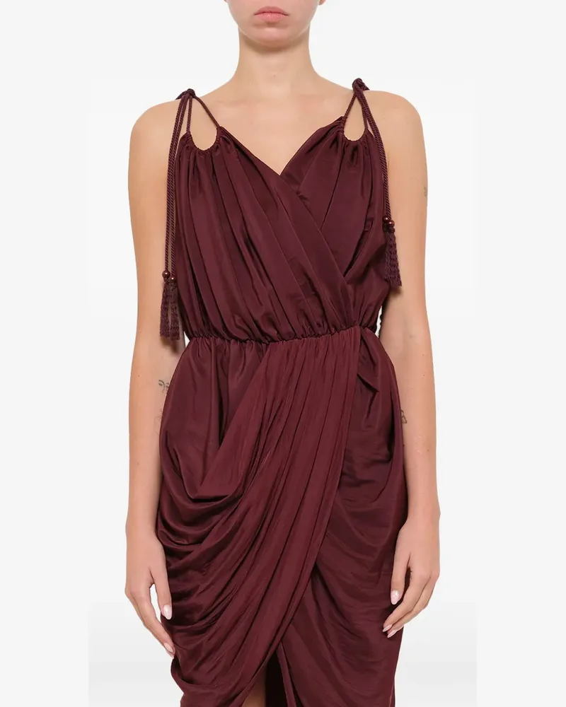 Lanvin tassel-detail draped dress - Rot Rot
