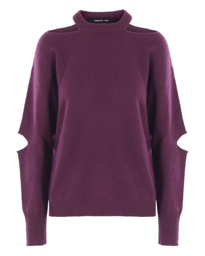 Federica Tosi Rollkragenpullover mit Cut-Out - Violett Violett
