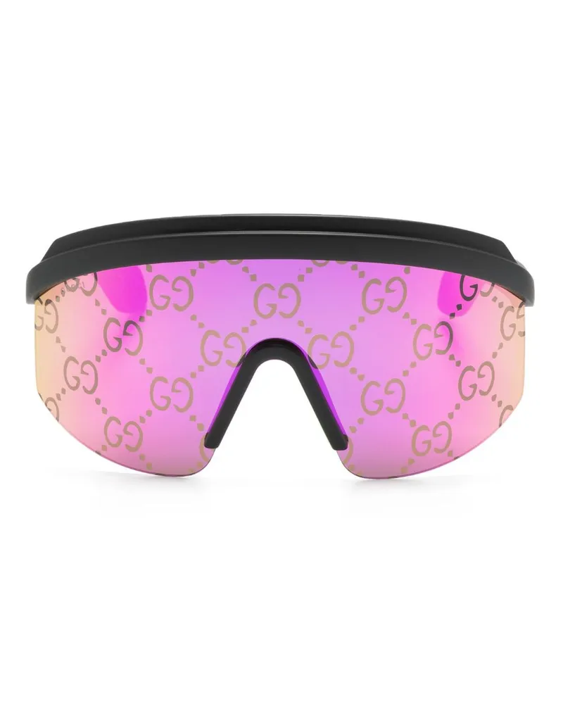 Gucci Oversized-Sonnenbrille mit GG - Schwarz Schwarz
