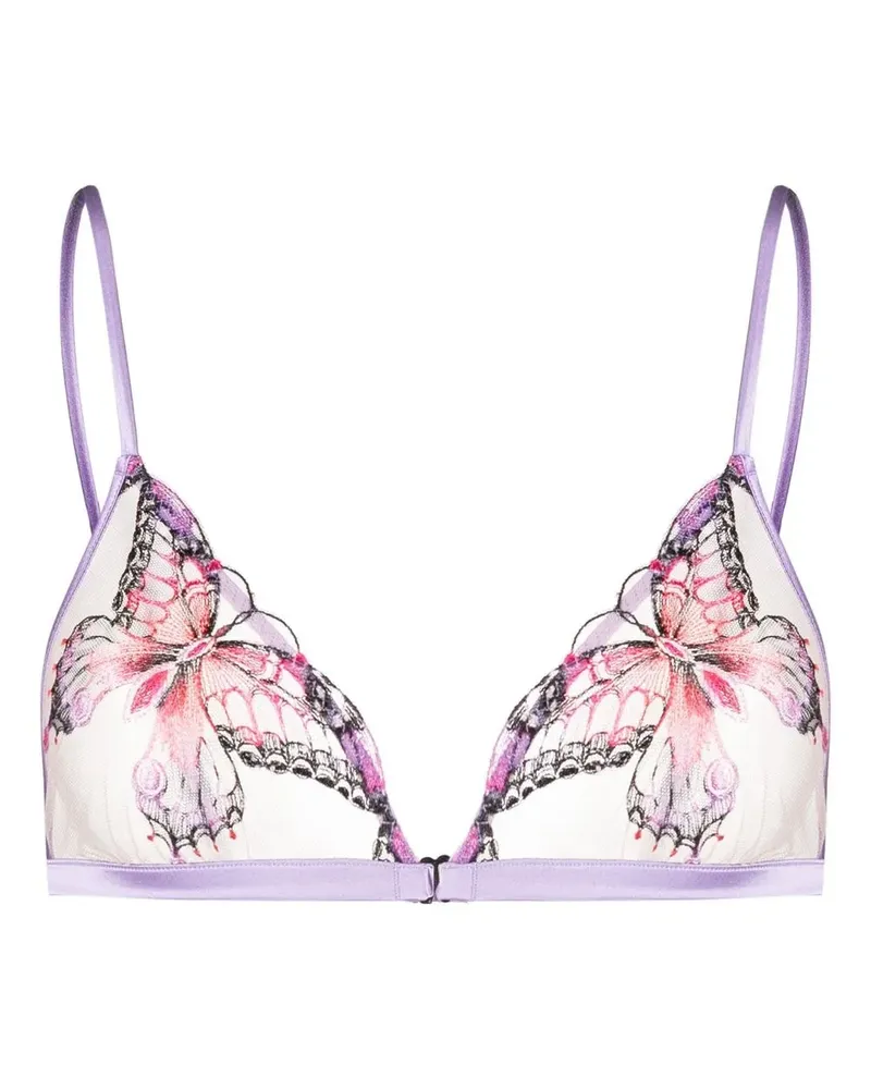 Fleur Du Mal Triangel-BH mit Stickerei - Violett Violett
