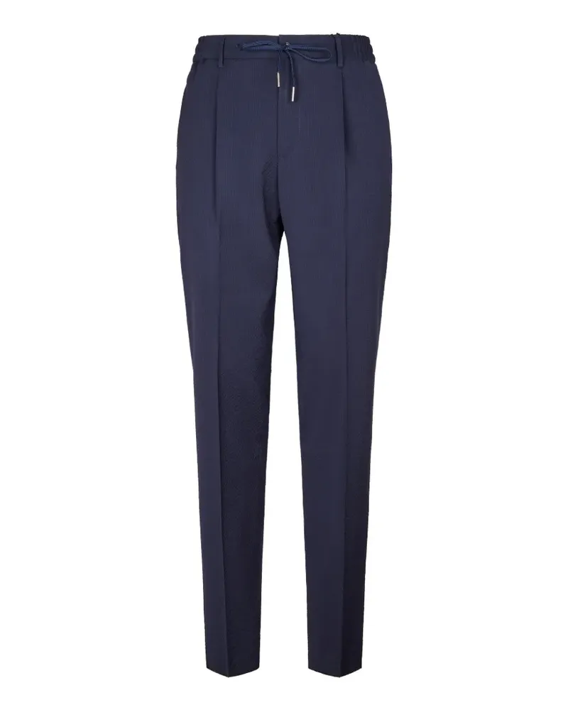 Tagliatore seersucker drawstring trousers - Blau Blau