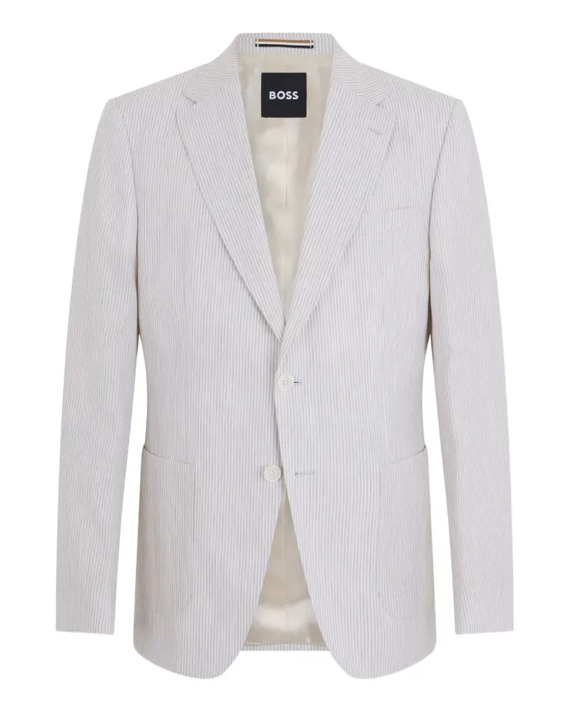 HUGO BOSS striped single-breasted blazer - Nude Nude