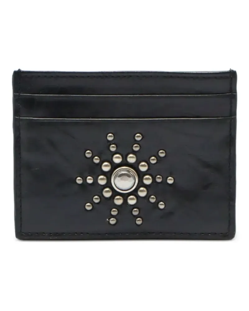 HTC Hollywood Trading Company Sun stud-embellished leather card holder - Schwarz Schwarz