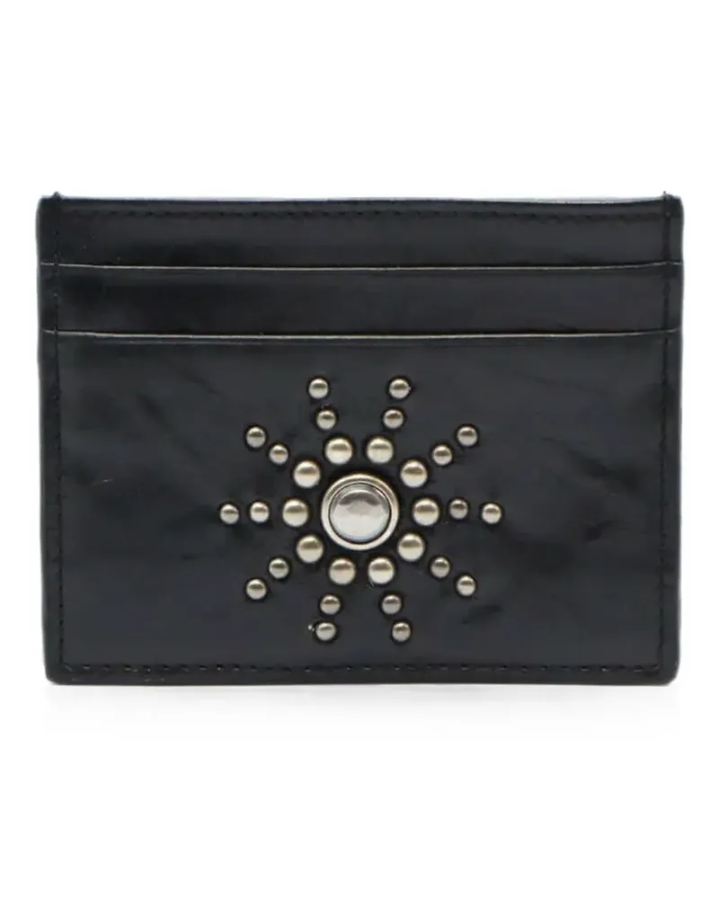 HTC Hollywood Trading Company Sun stud-embellished leather card holder - Schwarz Schwarz