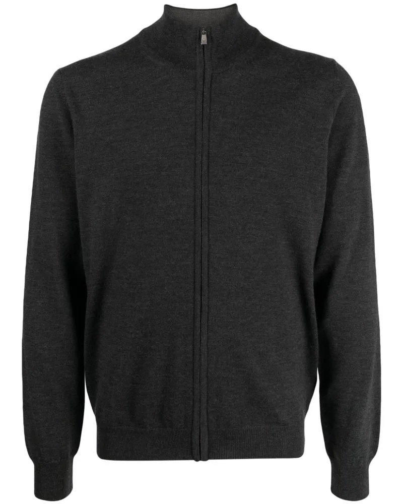 Corneliani Stehkragen-Cardigan mit Reißverschluss - Grau Grau