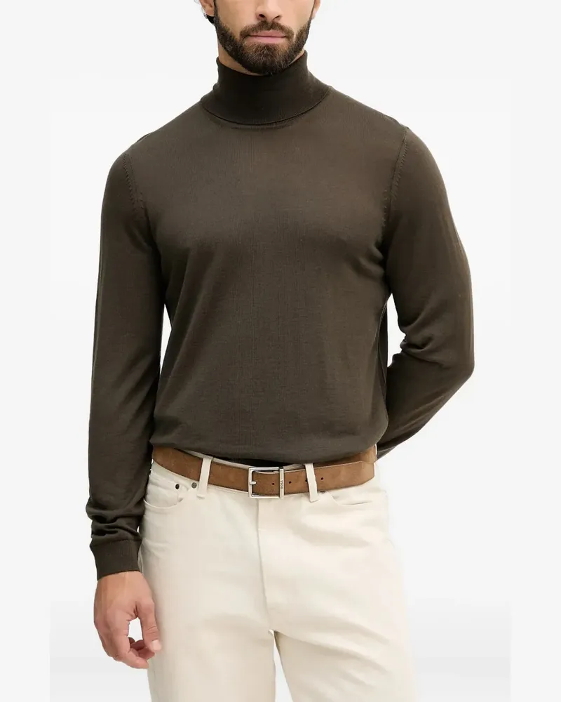 HUGO BOSS Langärmeliger Rollkragenpullover - Grün Grün