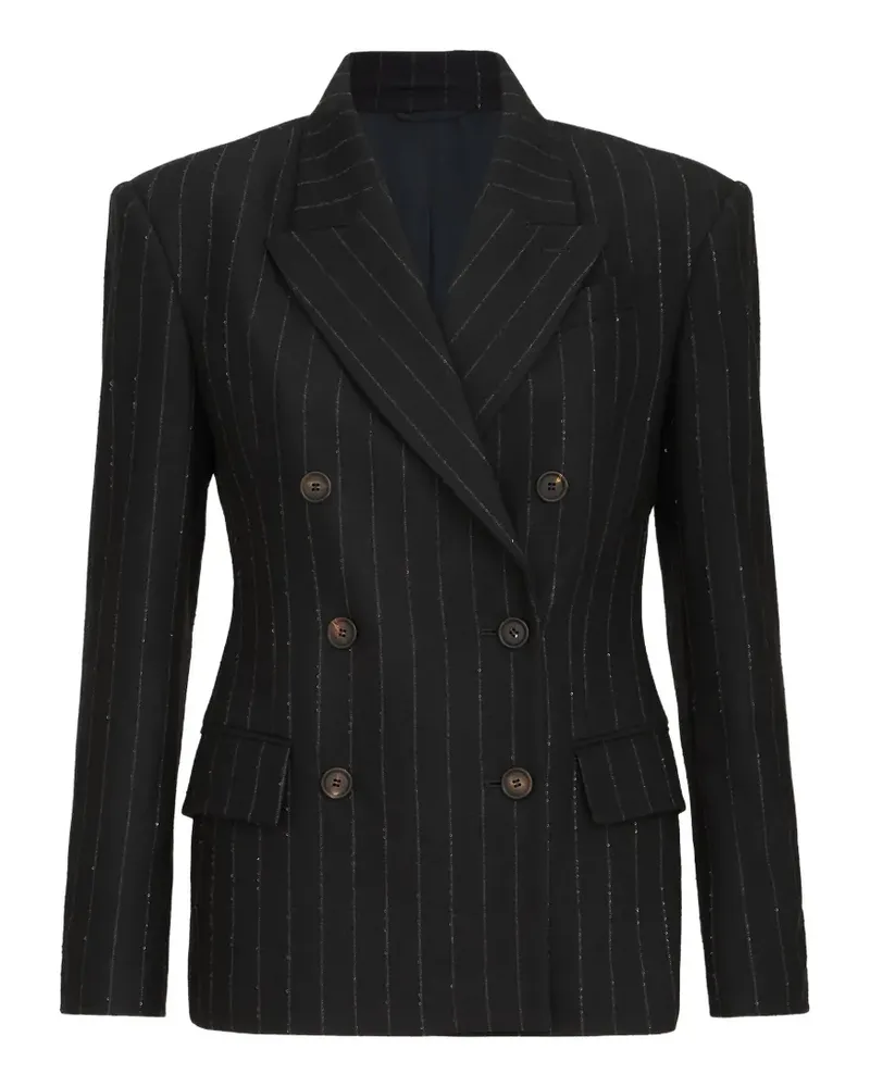 Brunello Cucinelli Dazzling Sakko mit Kreidestreifen und Monili - Blau Blau