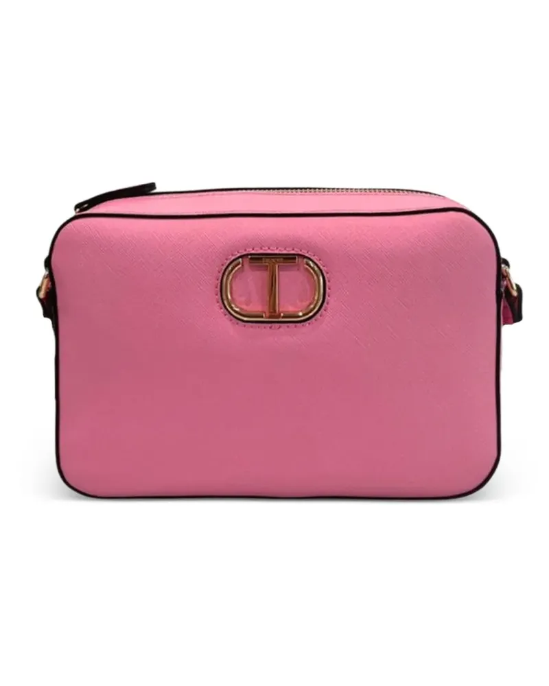 Twin-Set Umhängetasche mit Logo-Schild - Rosa Rosa
