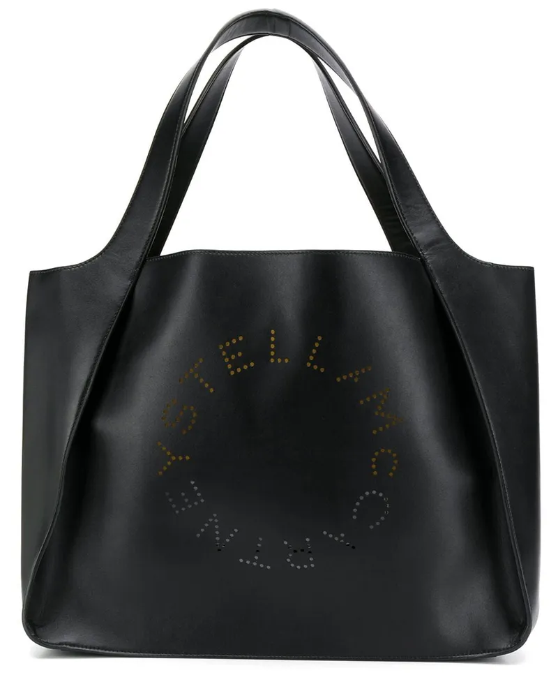 Stella McCartney Stella' Handtasche mit Logo - Schwarz Schwarz