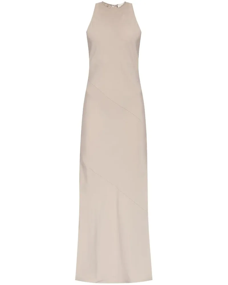 AMI Paris Maxikleid mit Bias-Cut - Nude Nude