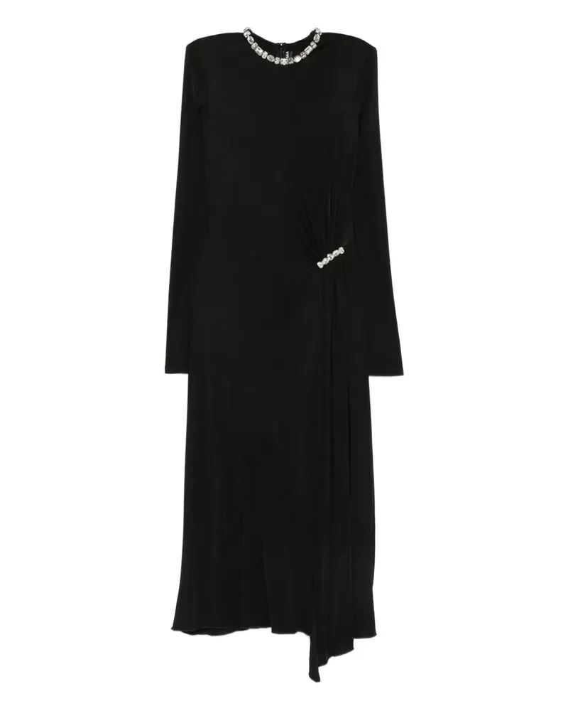 David Koma crystal-embellished draped dress - Schwarz Schwarz