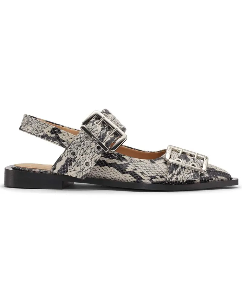 Ganni Ballerinas mit Schnallen-Print - Nude Nude
