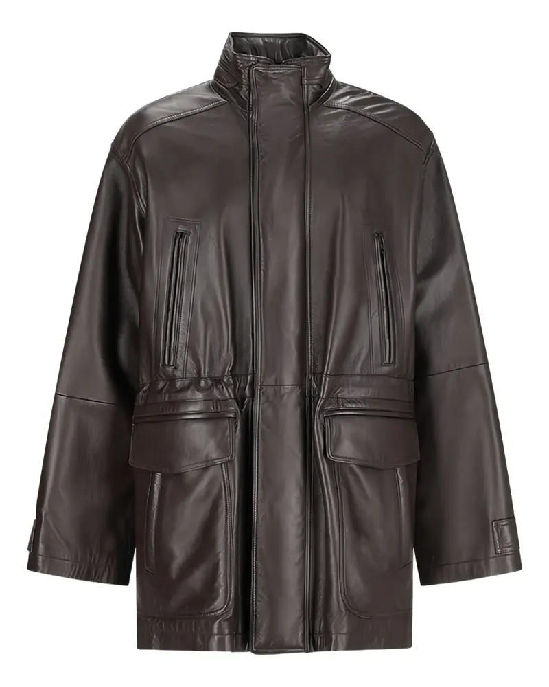 Balenciaga Ledermantel im Oversized-Look - Braun Braun