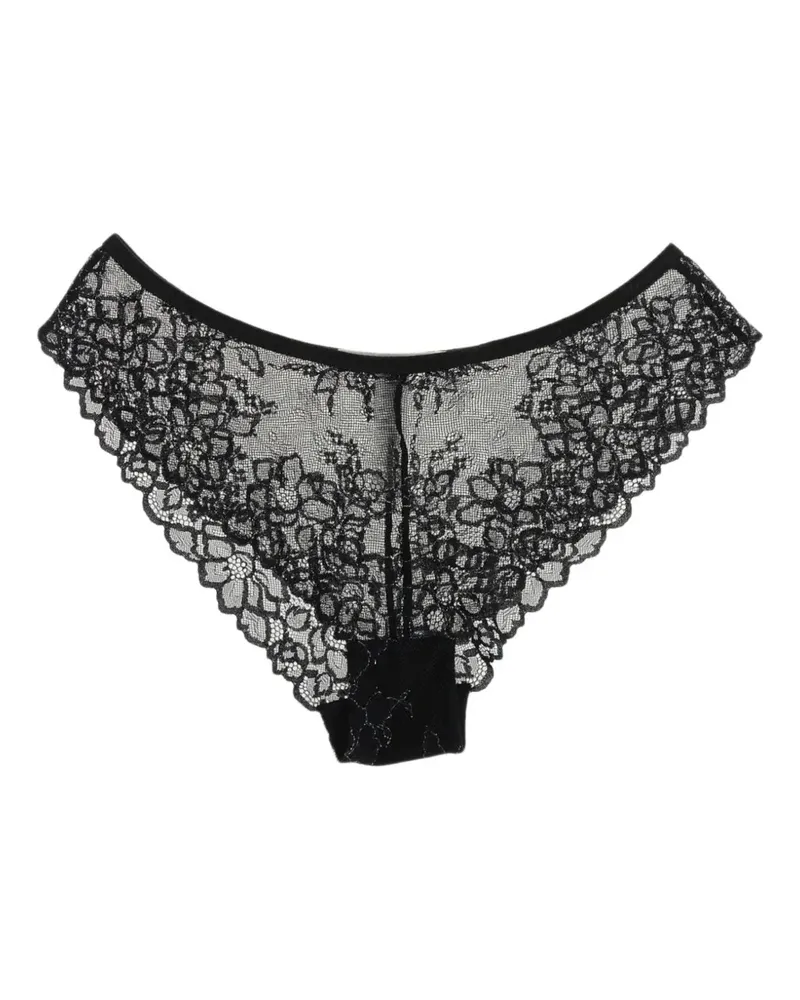 Stella McCartney Slip aus Makramee-Spitze mit Lurex-Details - Schwarz Schwarz