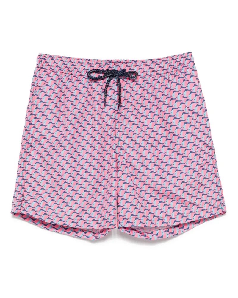 Drumohr  Badeshorts mit Fische-Print - Rosa Rosa