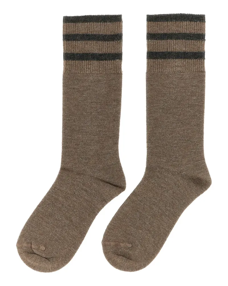 Brunello Cucinelli lamé-thread striped socks - Braun Braun