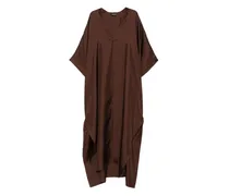 Seidenkleid mit V-Ausschnitt - Braun