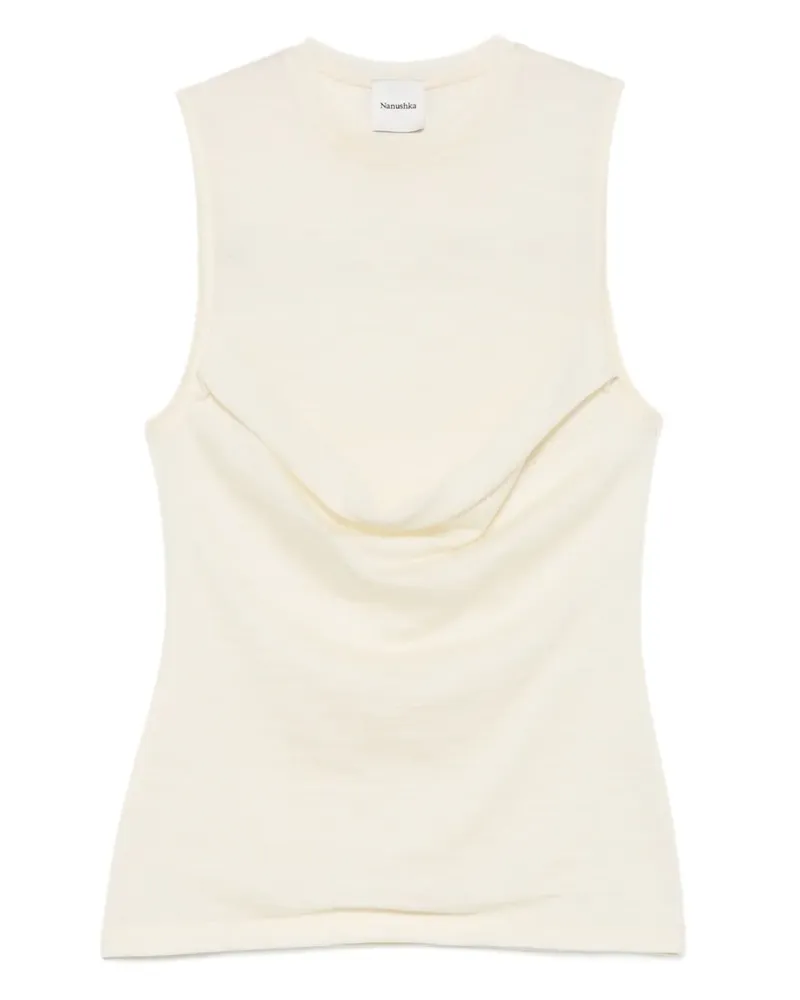 Nanushka Top mit drapiertem Kragen - Nude Nude