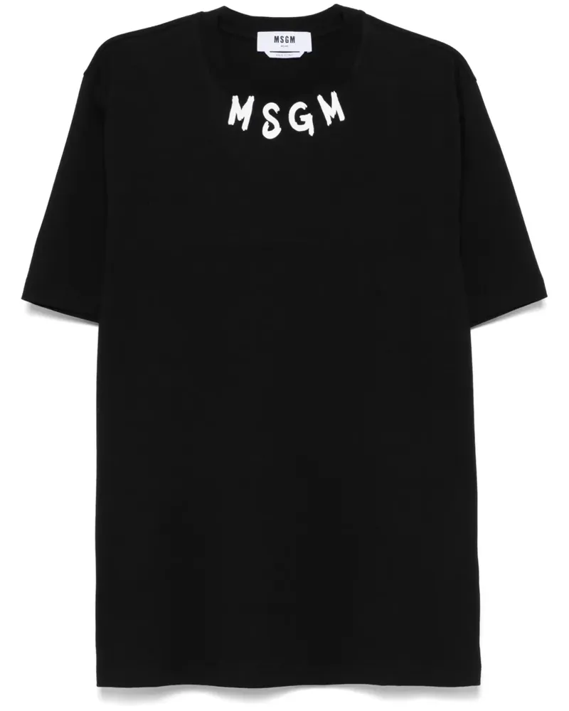 MSGM T-Shirt mit Logo-Print Schwarz