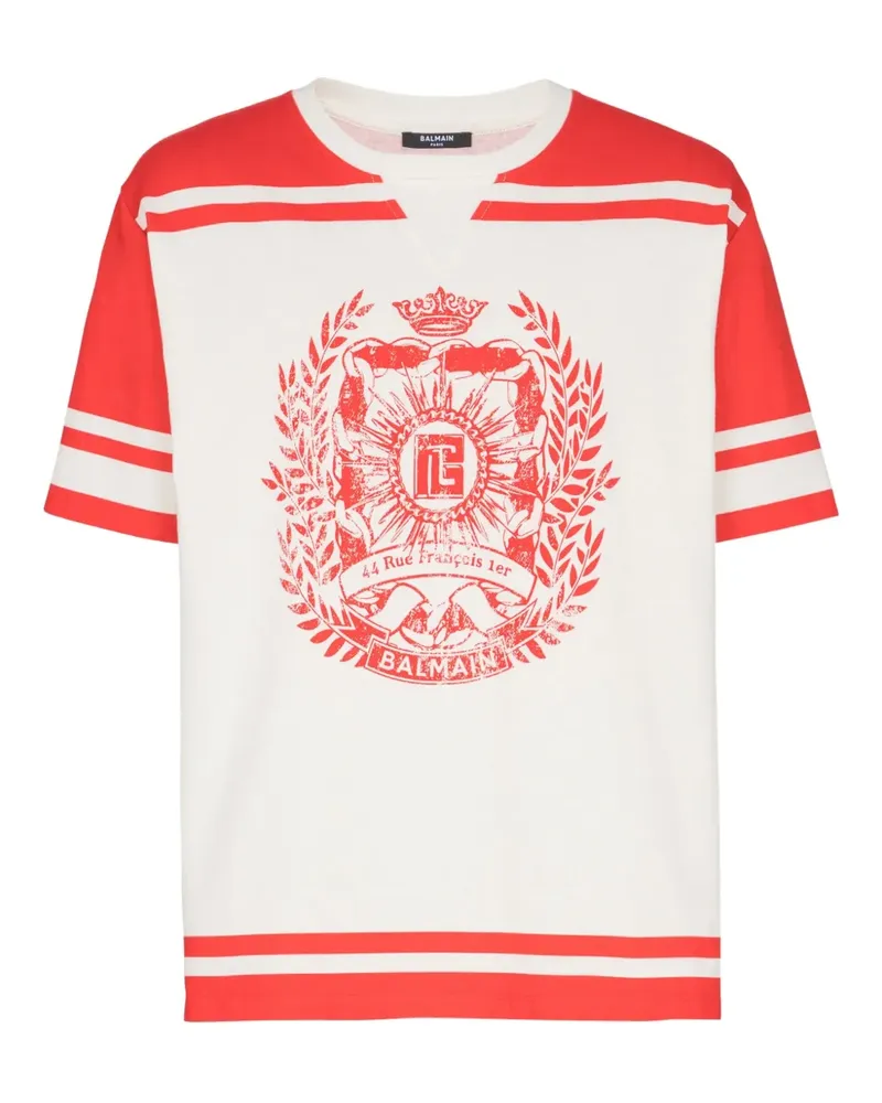 Balmain T-Shirt mit Logo-Print - Nude Nude