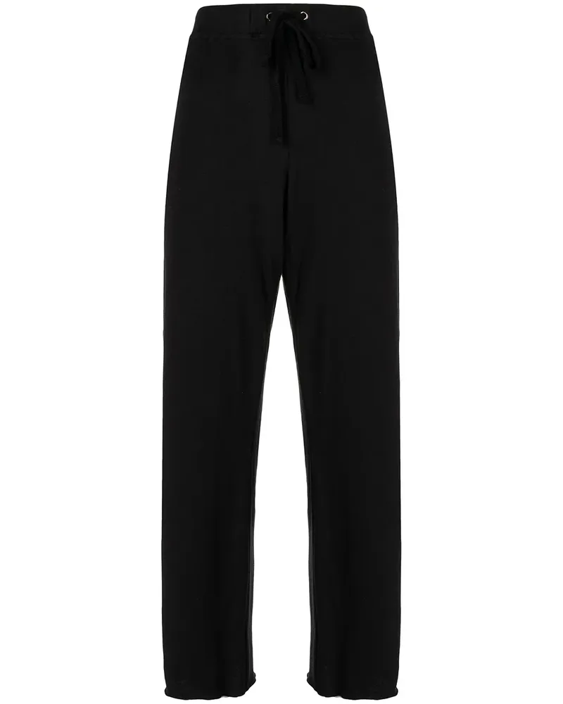 James Perse Cropped-Jogginghose aus Frottee - Schwarz Schwarz