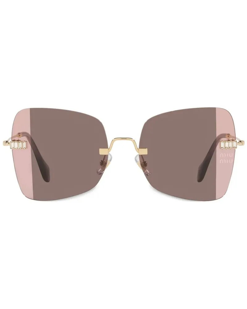 Miu Miu Rahmenlose Corin Sonnenbrille mit Farbverlauf - Gold Gold