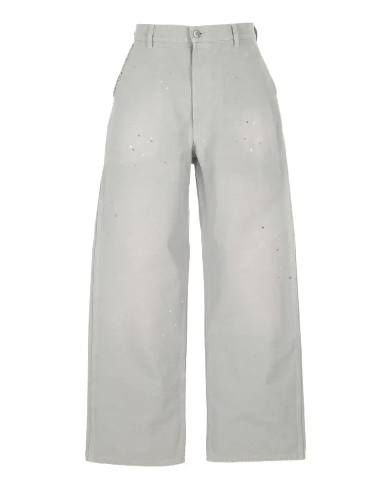 Maison Margiela paint-splatter wide-leg trousers - Grau Grau