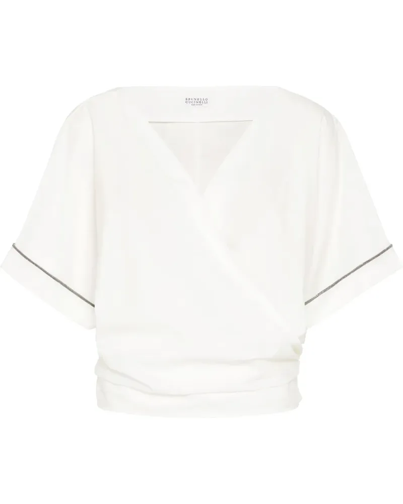 Brunello Cucinelli Bluse mit Monili-Verzierung - Weiß Weiß