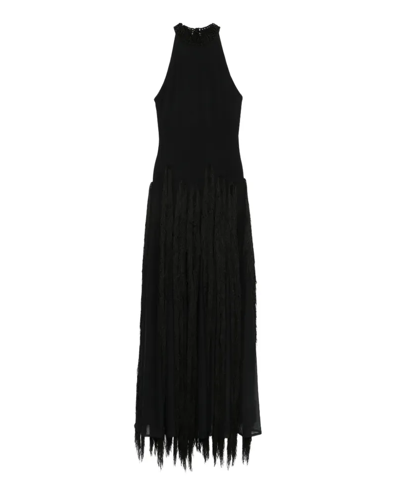 BLESS tassel crocheted maxi dress - Schwarz Schwarz