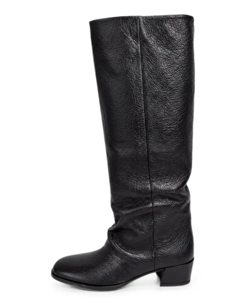 P.A.R.O.S.H. grainy-effect slouch boots - Schwarz Schwarz