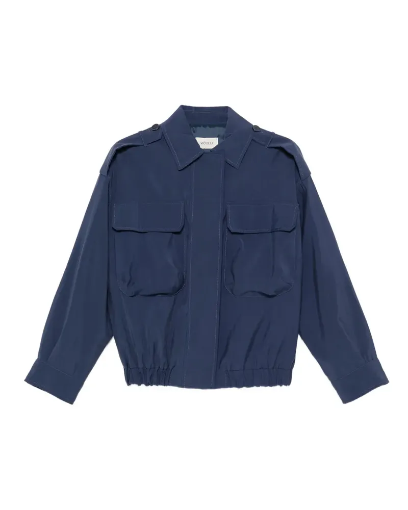 VICOLO elasticated-hem jacket - Blau Blau