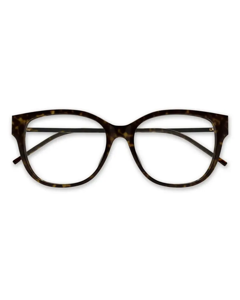 Saint Laurent Eckige Brille mit Schildpattmuster - Braun Braun