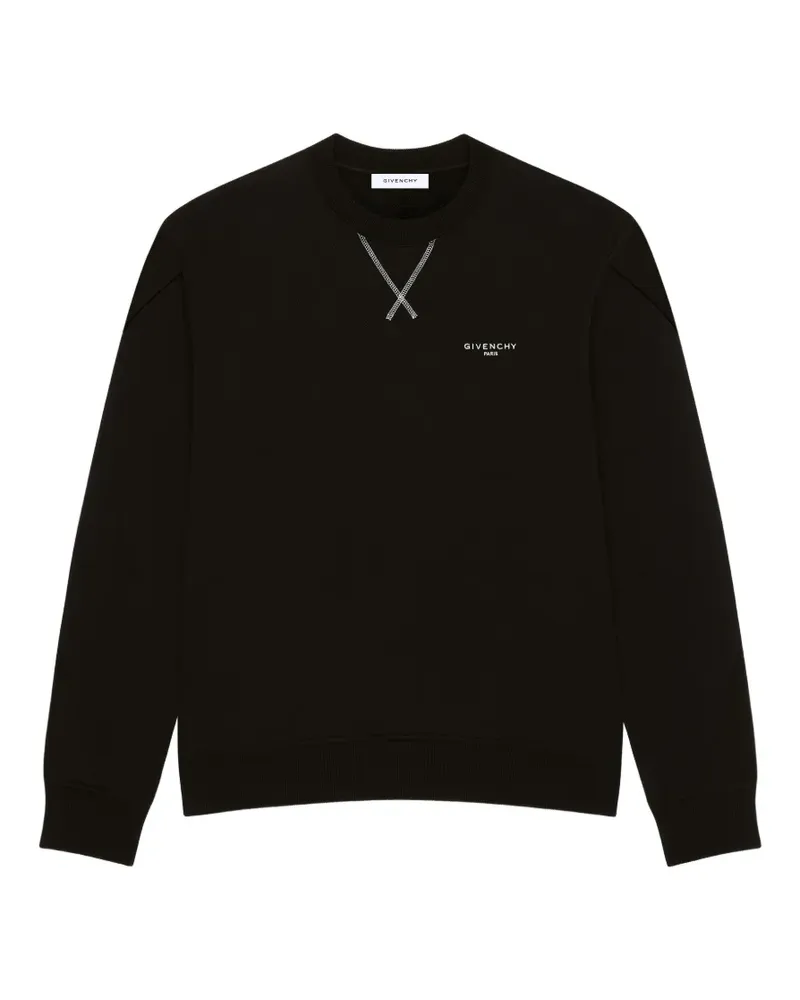 Givenchy Couture Seam Sweatshirt aus Fleece mit  Paris - Schwarz Schwarz