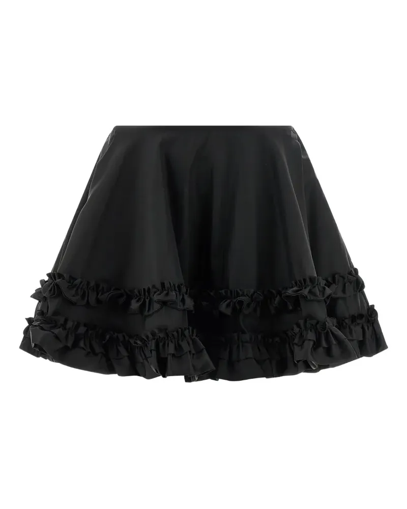 Ganni ruffled flared mini skirt - Schwarz Schwarz