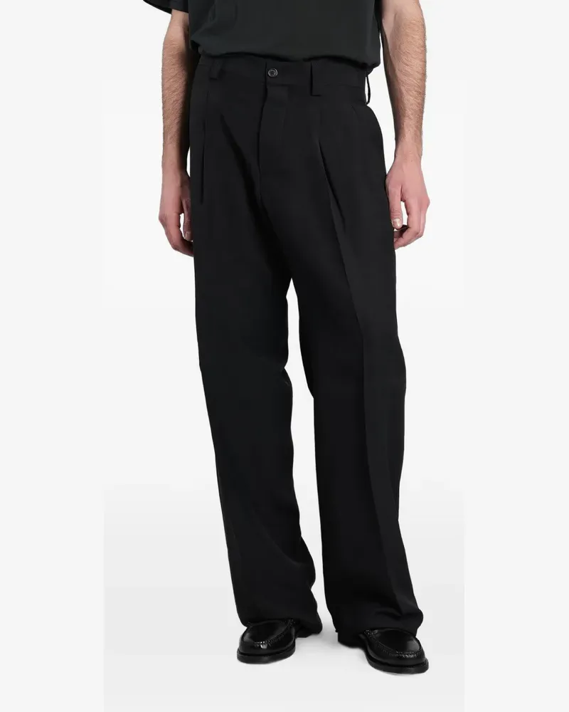 Laneus pleated straight-leg trousers - Schwarz Schwarz