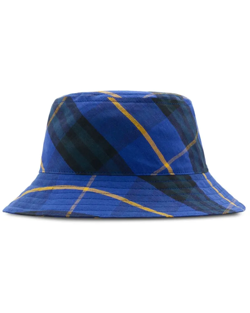 Burberry Karierter Fischerhut - Blau Blau