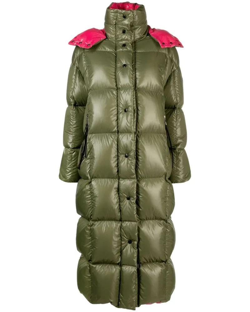 Moncler Parnaina Steppmantel mit Logo-Patch - Grün Grün